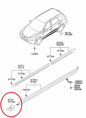 Çamurluk Alt Kaplama Sağ Hyundai Santafe 2006-2010