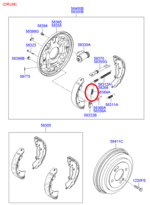 Kampana Fren Yayı Arka Hyundai Accent Era / Kia Rio 58384-1G000