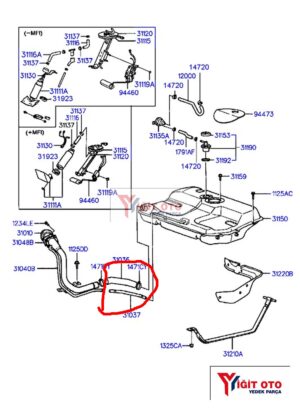 Benzin Dolum Hortumu Hyundai Accent 1995-2000 3103622500